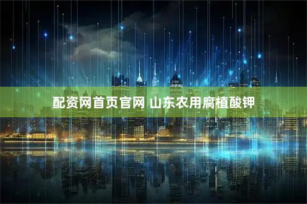 配资网首页官网 山东农用腐植酸钾